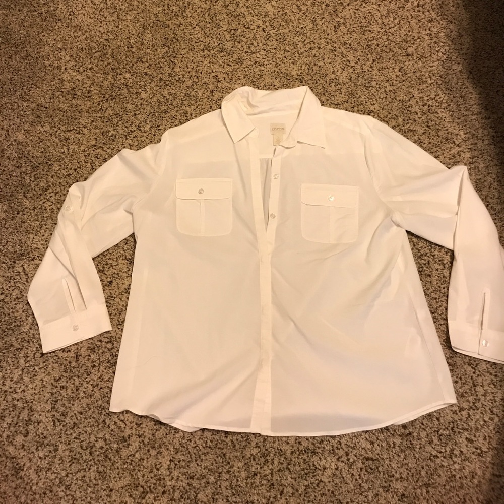 Polyester Button Down Top - image 1